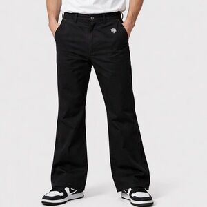 Black Scale men’s hidden Flare black Pants Size 30 Streetwear embroidered logo